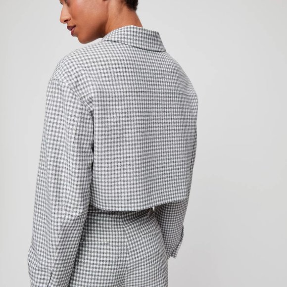 Aritzia Cropped Gingham Jacket - Picture 3 of 6